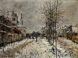 Claude Monet The Boulevard de Pontoise at Argenteuil Snow Effect painting